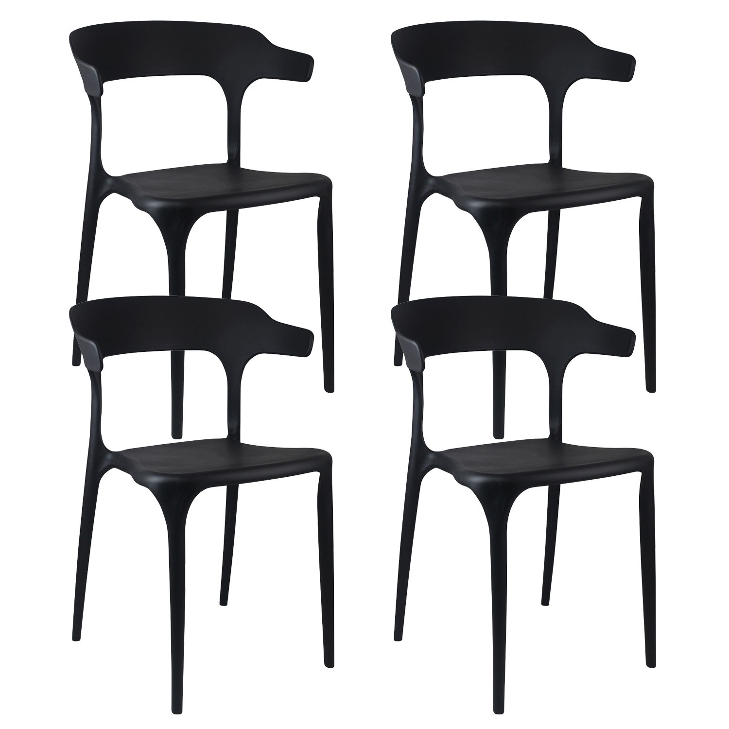 Pack 4 Sillas de Exterior Apilables Madonna 74,3x47x47,5cm Thinia Home Sillas y Sillones de Exterior 1